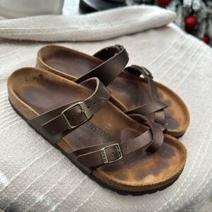 Birkenstock Dark Brown Cross-Strap Sandals
